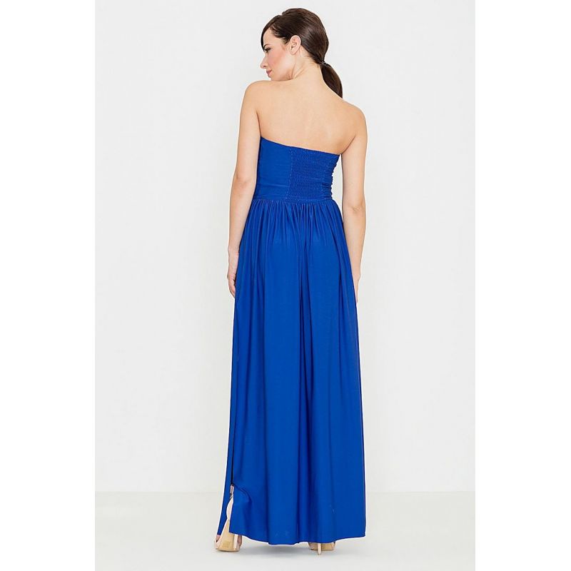 Achat Robe De Cocka L Pas Ch Re Longue Robe Bustier Bleu Roi