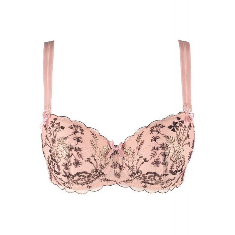 Lingerie Fine Soutien Gorge Push Up Rose P Le