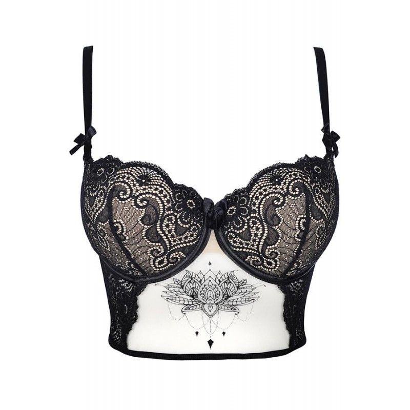 Bustier Push-up en Dentelle Noire