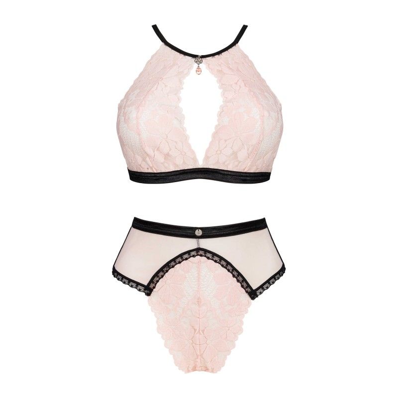 Ensemble de lingerie 2 pièces dentelle rose