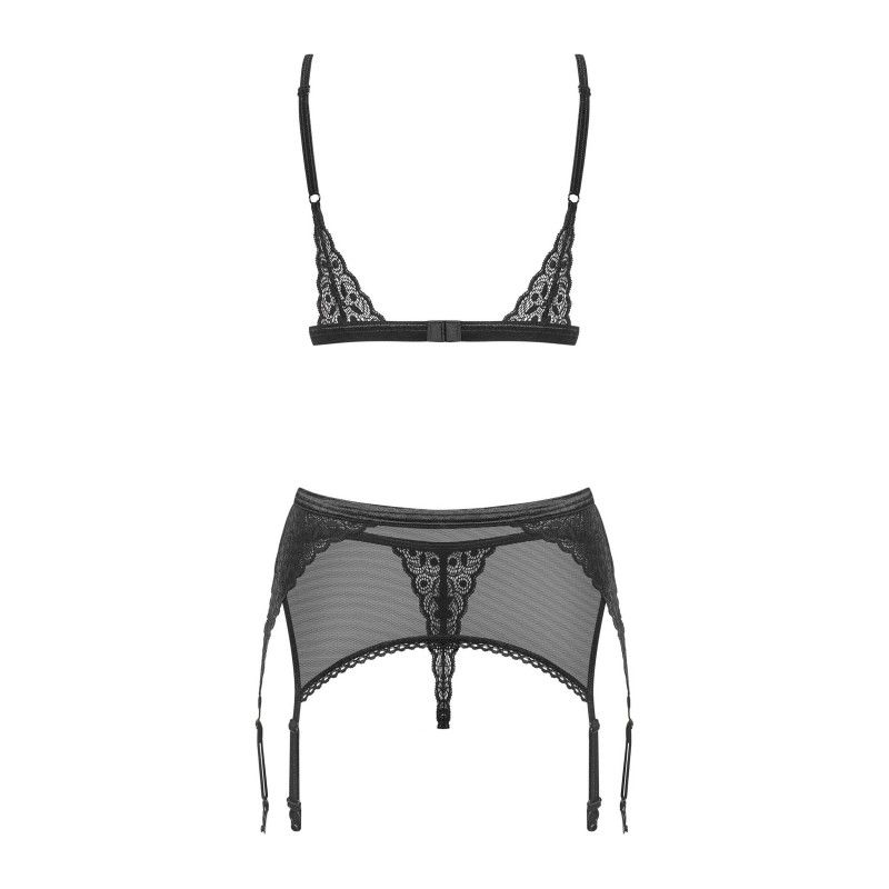 Ensemble porte-jarretelles sexy noir