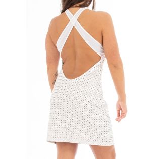 Robe blanche courte simili cuir - Margot