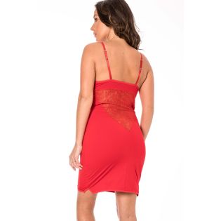 Robe sensuelle décollectée rouge - Emilia