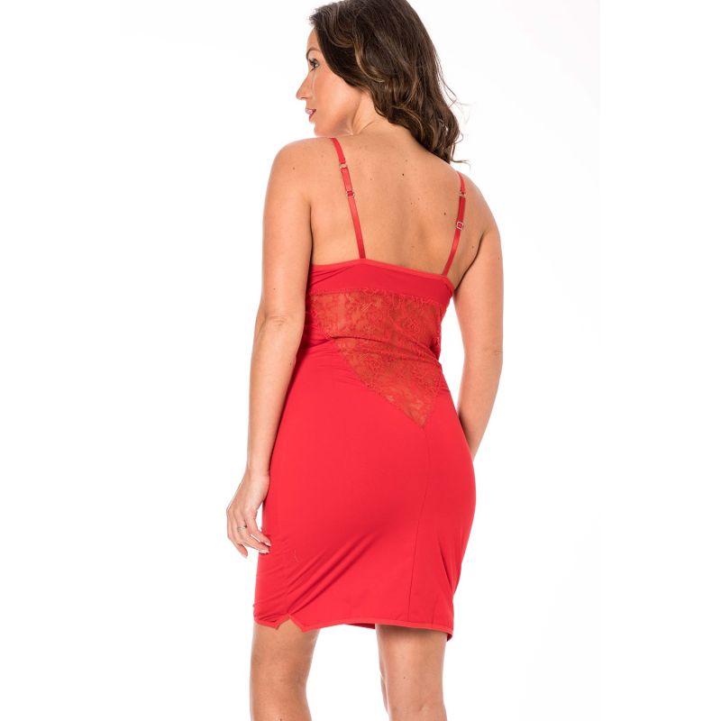 Robe sensuelle décollectée rouge - Emilia