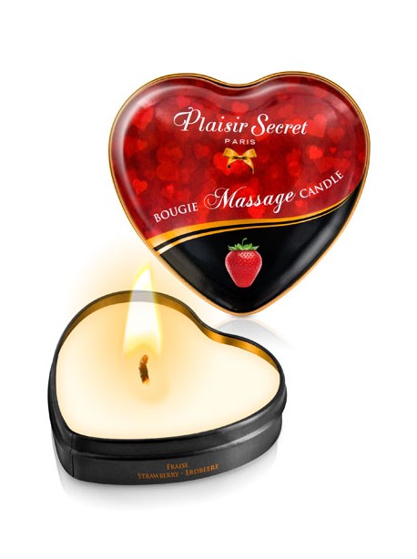Bougie massage sensuel parfum fraise